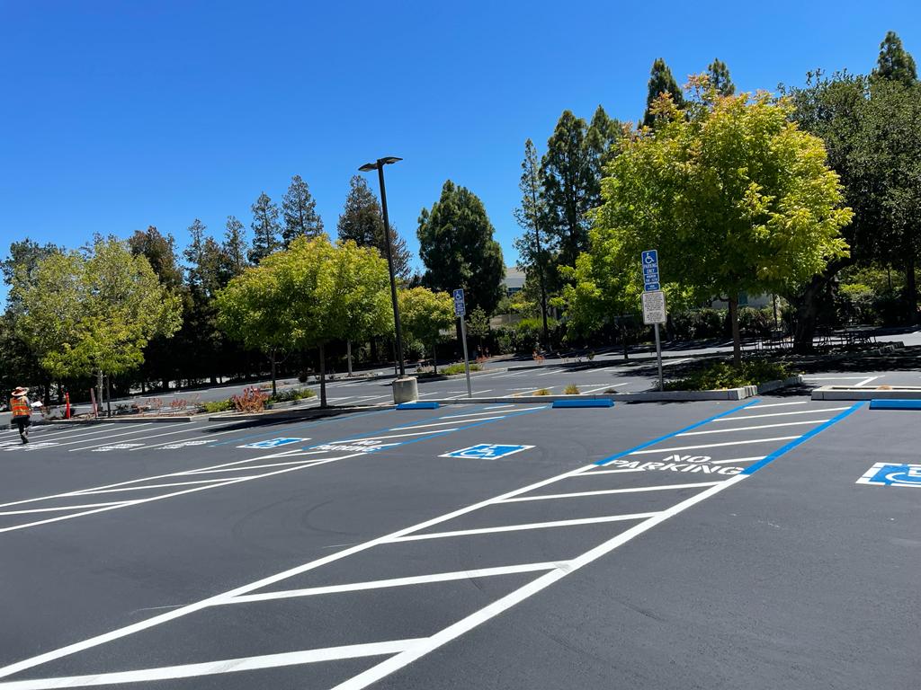 ADA striping upgrades handicap parking lot contractor Hayward
