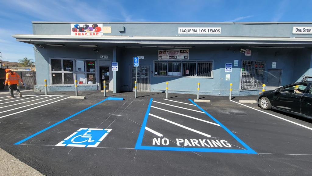 ADA striping parking lot handicap contractor Hayward