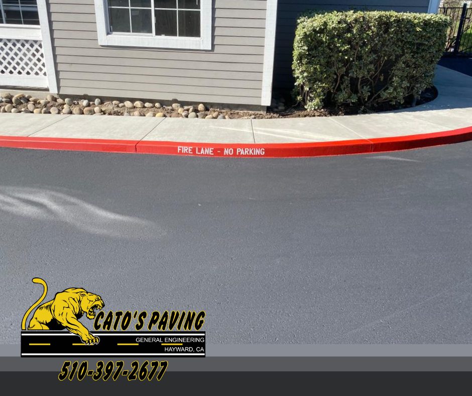 fire lane painting striping apartment complex condo business park commercial paving Hayward CA Cato's Paving