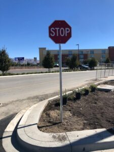 parking lot signs, ADA parking, Cato's Paving, Hayward CA STOP sign