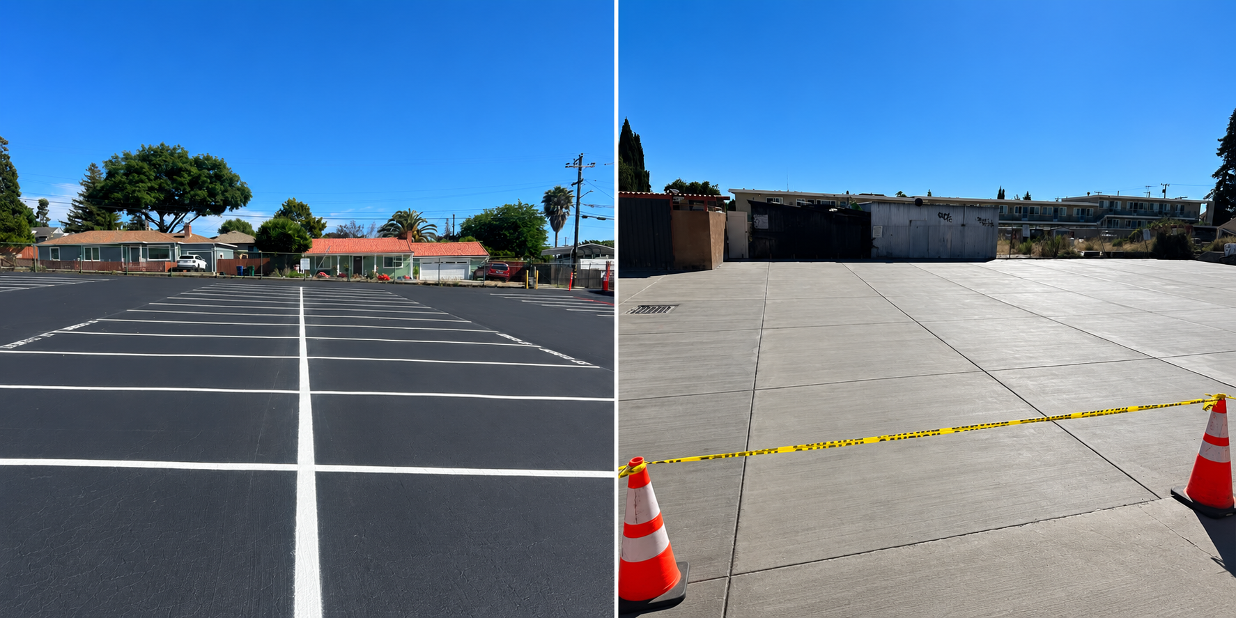 Asphalt vs Concrete Parking Lots