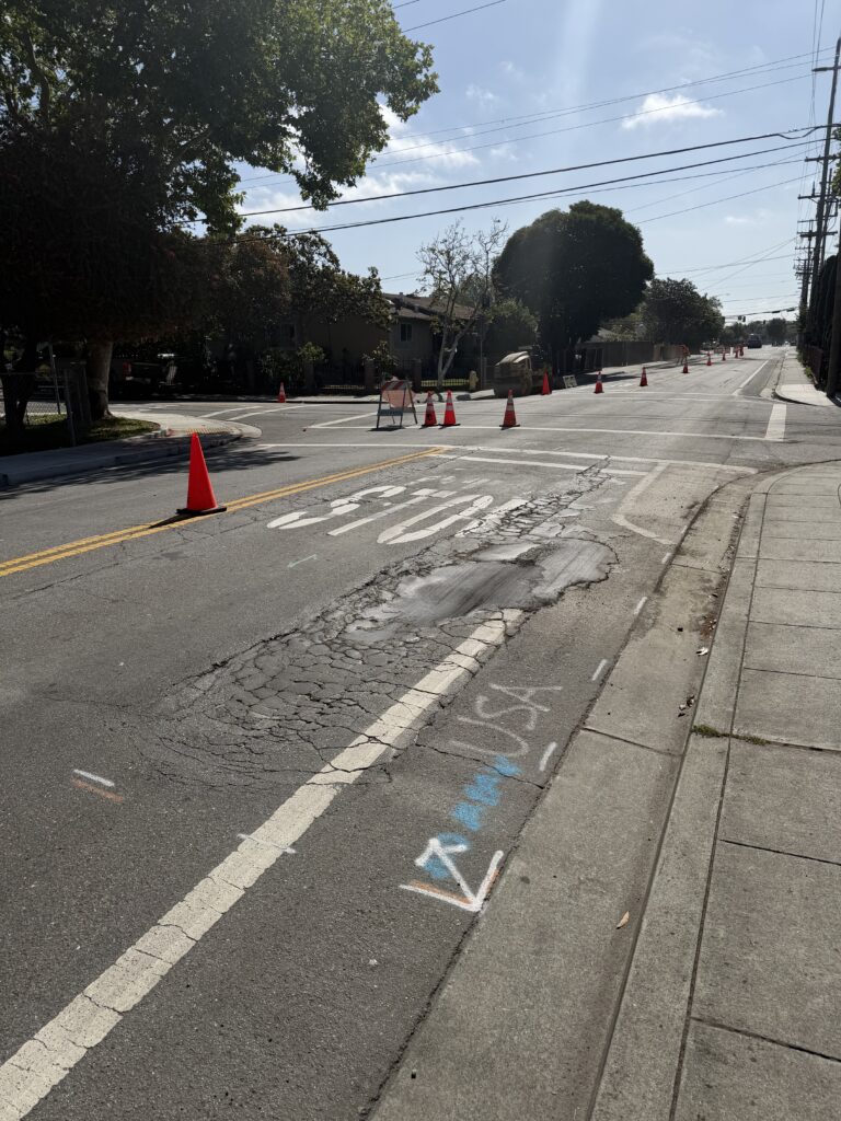 before after pothole repair commercial parking lot Bay Area